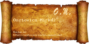 Osztovics Mirkó névjegykártya
